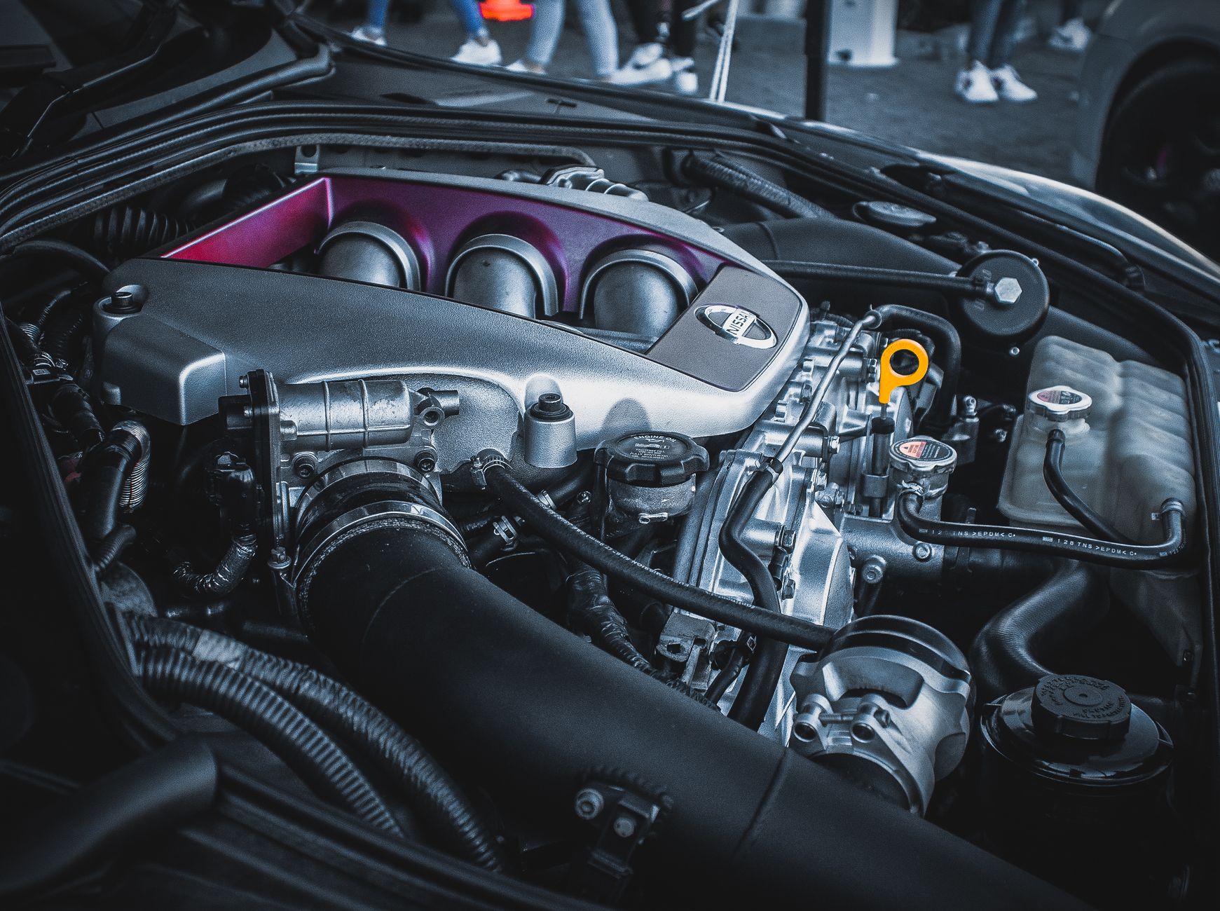 Compartiment moteur ouvert avant vidange