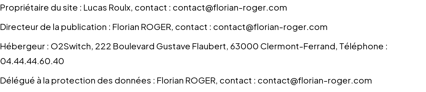 Coordonnées du propriétaire du site, du directeur de la publication, de l’hébergeur et du délégué à la protection des données